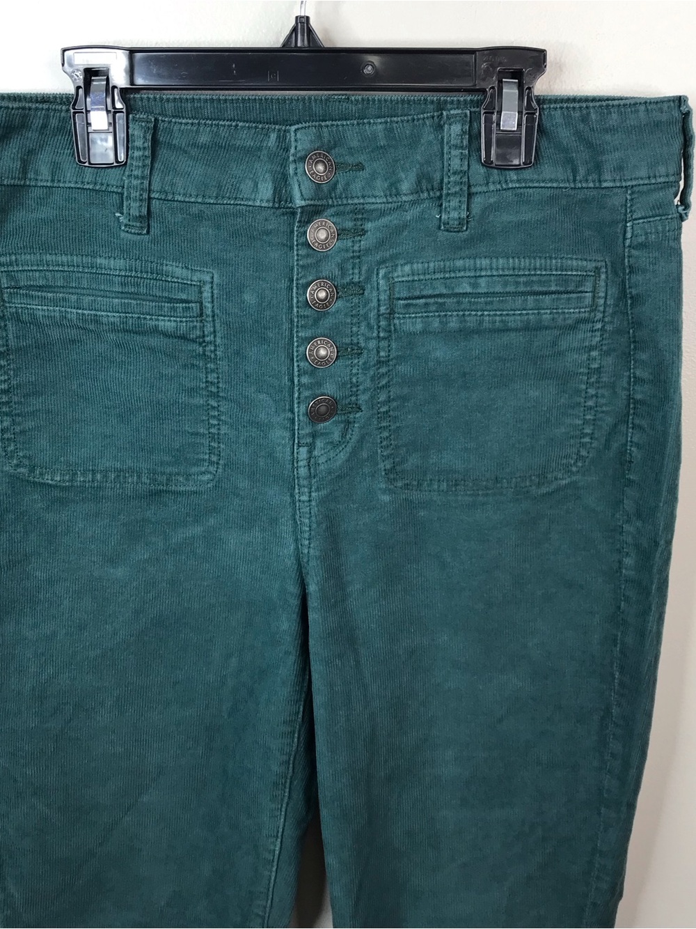 American Eagle Outfitters Teal Green Flare Wide Leg Jeans Sz 8 - Picture 3 of 6